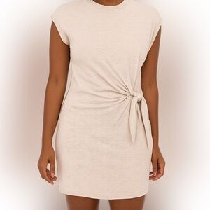 See You On Monday Cream Tie Dress